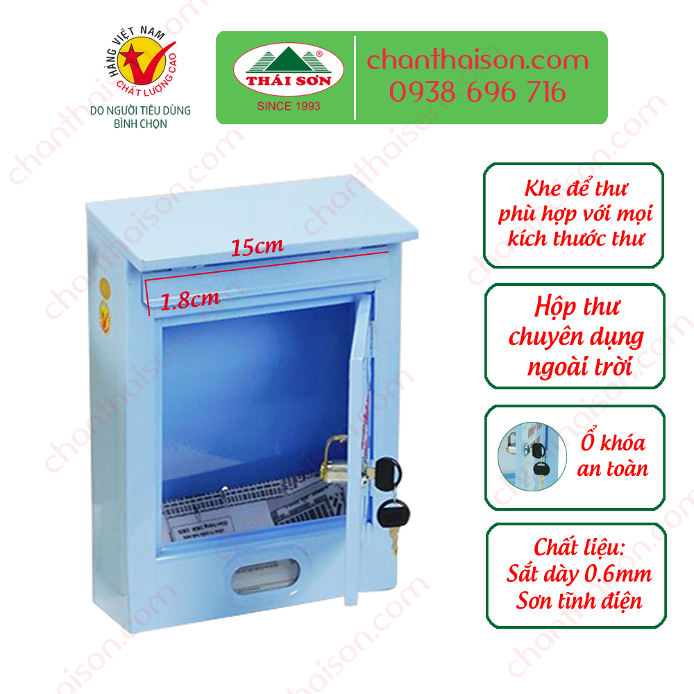 Hộp Thư Thái Sơn - Size Nhỏ Chất Liệu Sắt Sơn Tĩnh Điện - ( HÀNG CHÍNH HÃNG - ĐỔI TRẢ MIỄN PHÍ )