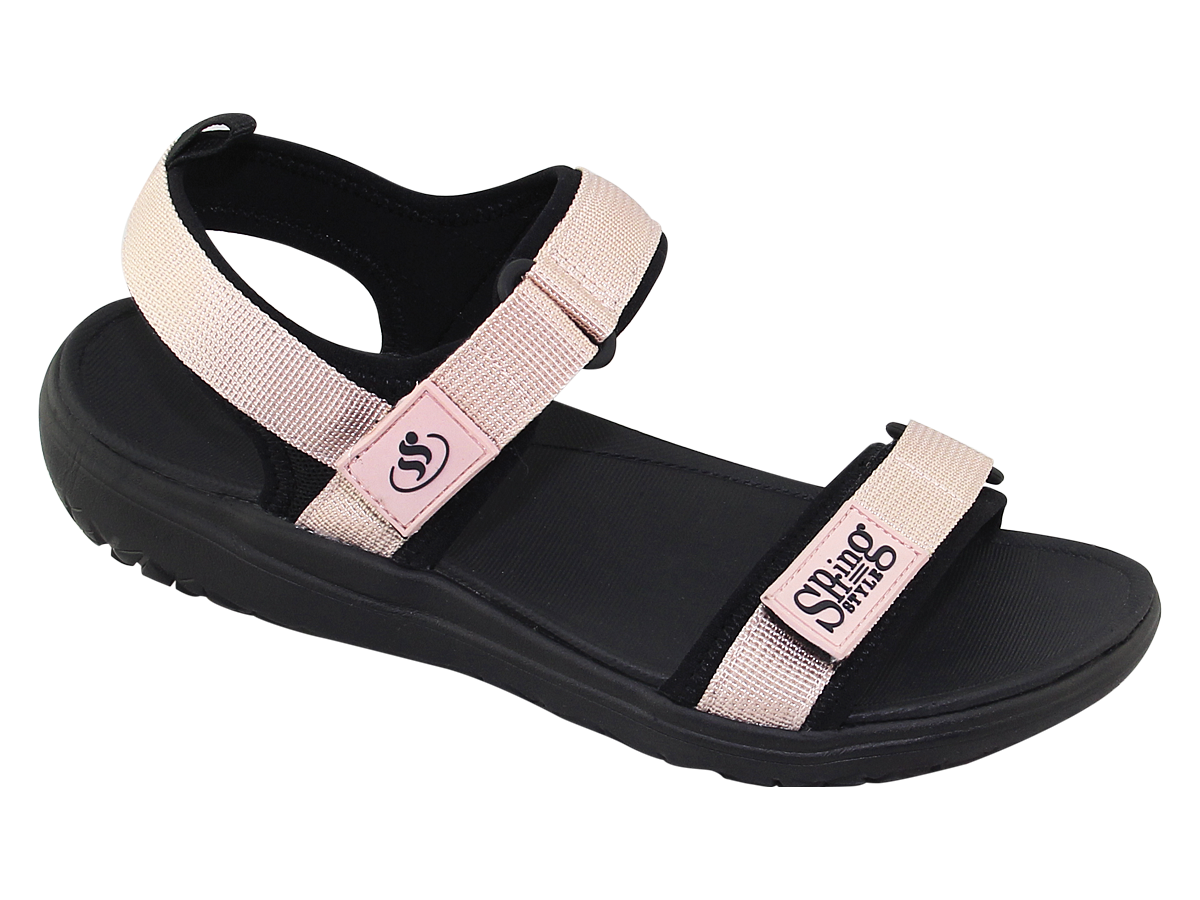 Sandal đế bằng nữ Bita's SYN.275 (Đen + Hồng + Xám + Xanh lá)