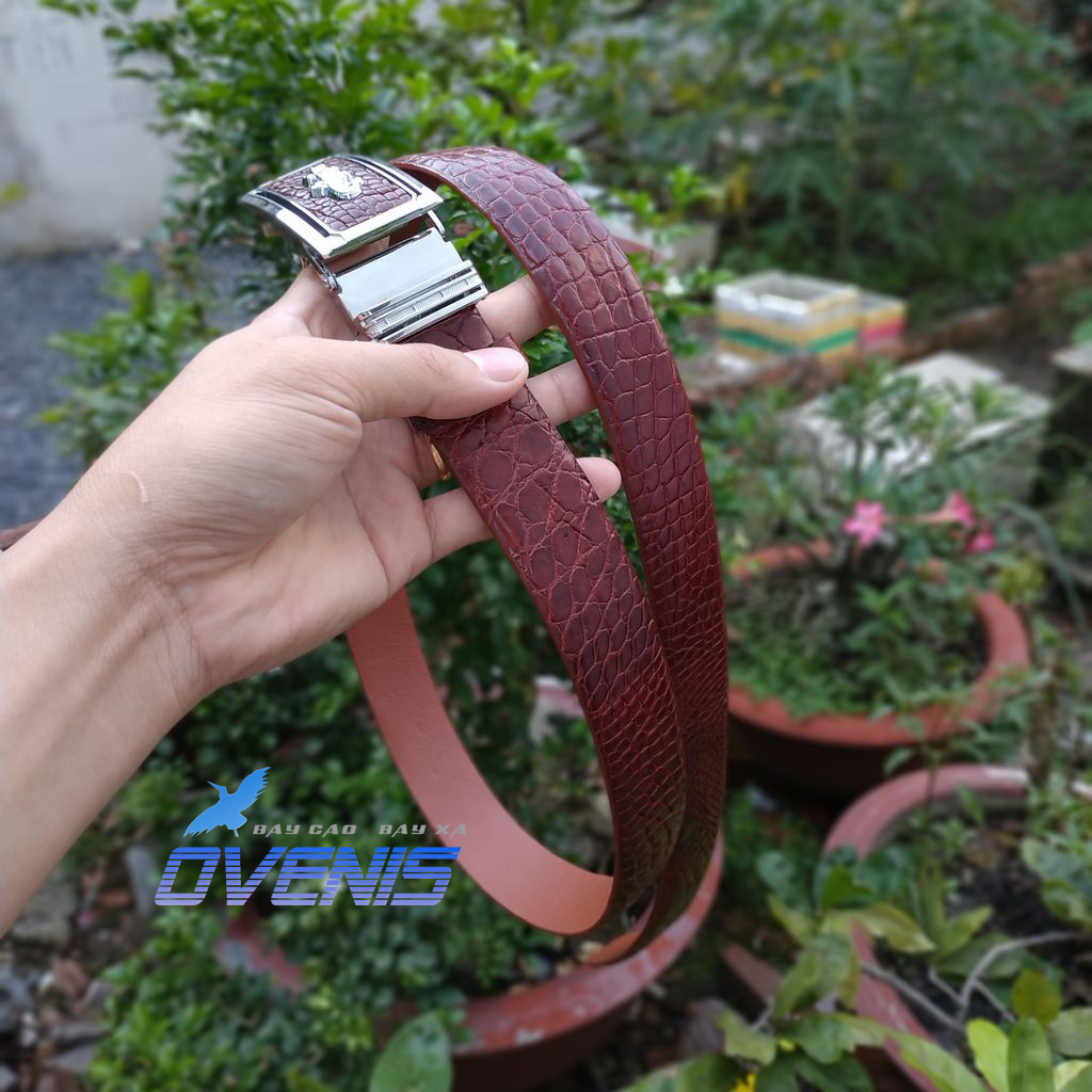 [FREE SHIP] Thắt Lưng Da Cá Sấu [DA HÔNG CÁ SẤU RẤT ĐẸP VÀ MỀM] Kích Thước 3.5 x 120cm Dễ Sử Dụng!