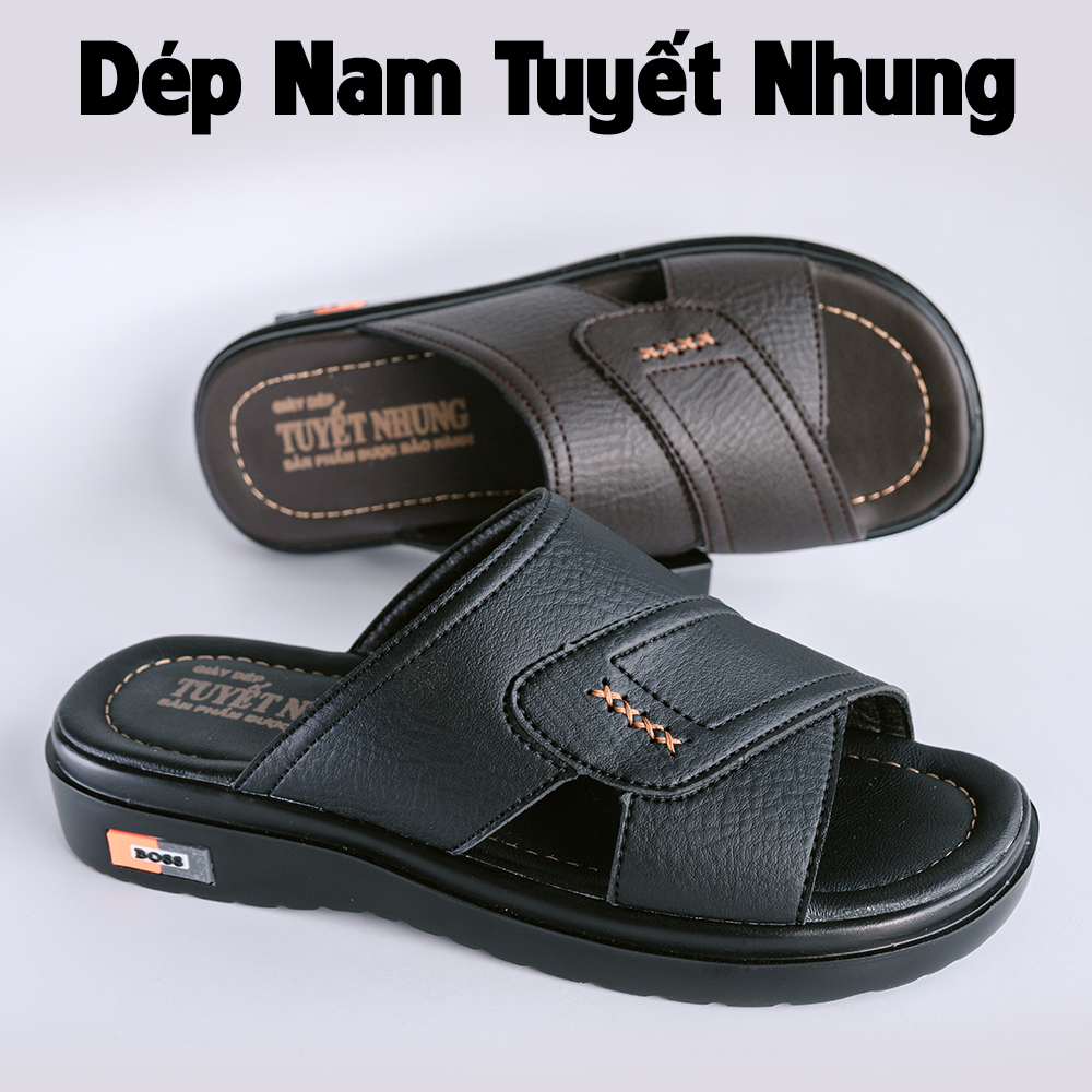 Dép nam đế cao 3cm màu đen/nâu