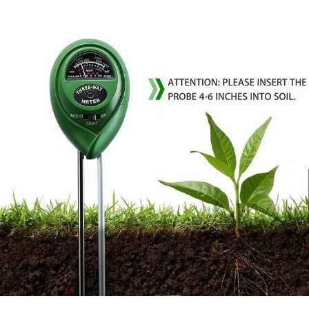 Máy đo độ ẩm, đo ph, đo ánh sáng đất canh tác, cây cảnh 3 trong 1 - mayph2