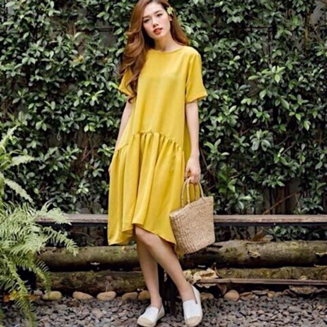 [HCM]Đầm đuôi cá vàng nghệ (kèm hình thật) - Đầm nữ dự tiệc dạo phố dễ thương