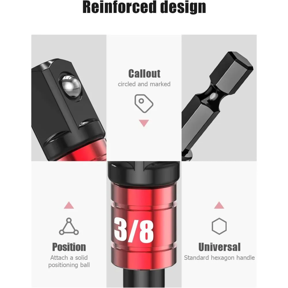 Premium impact 105 degree angle power adapter socket portable tools partial driver extension screwdriver bit holder kit with