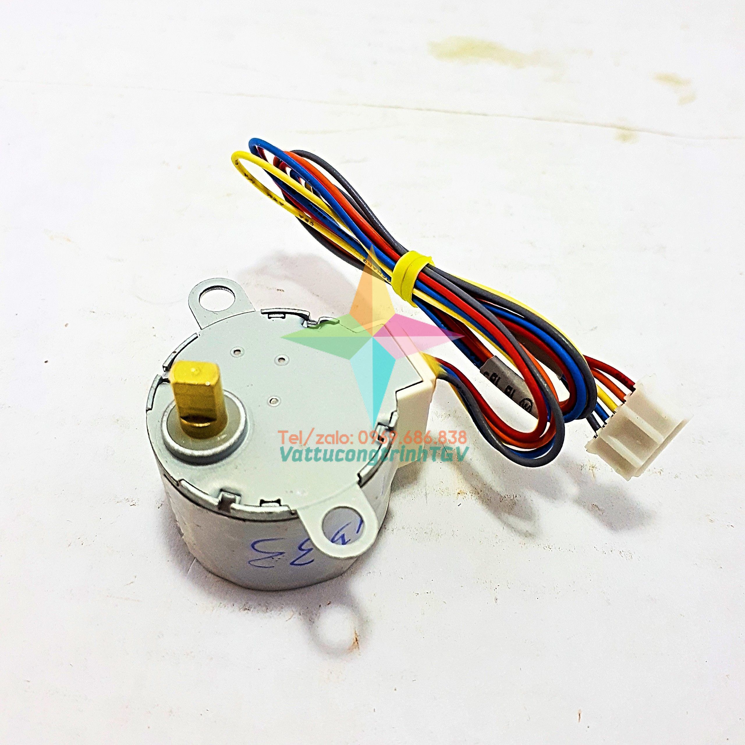 Motor cánh vẫy điều hòa 28mm chân thẳng 12V DC
