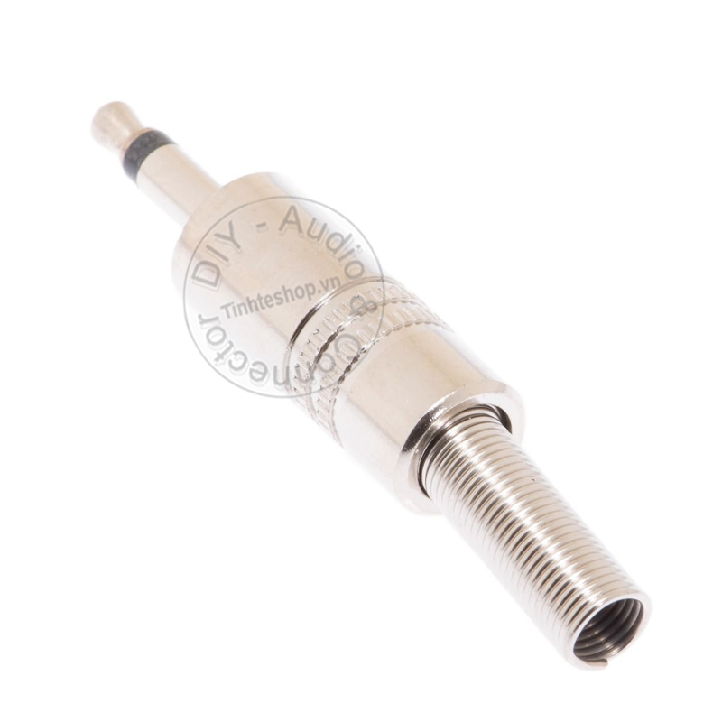 Đầu hàn jack 3.5mm mono vỏ sắt chuôi lò xo OD5mm  1 chiếc