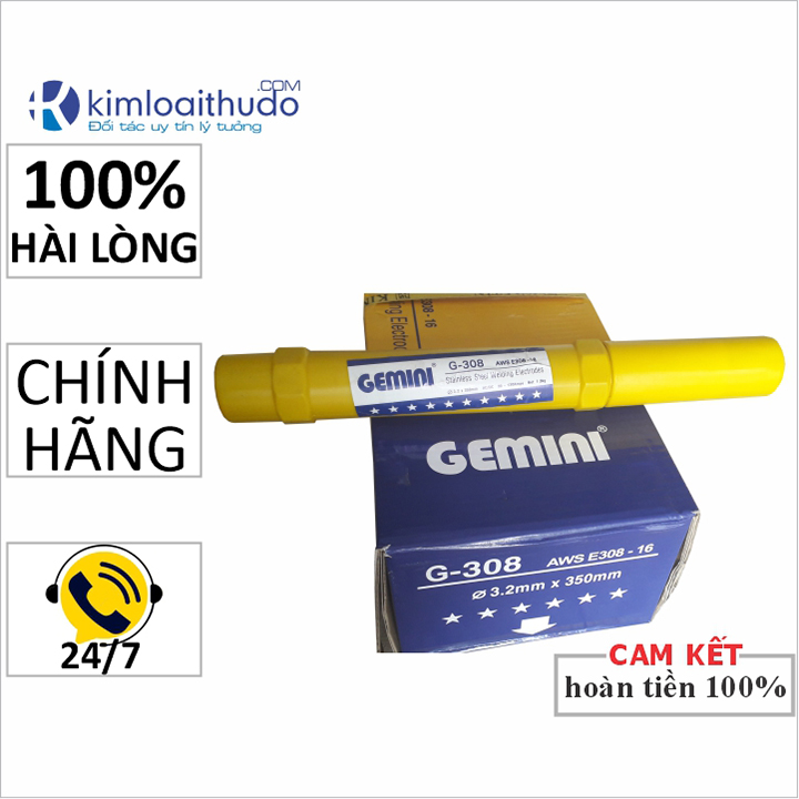 Combo 5 que hàn Inox G-308 Gemini phi 3.2mm