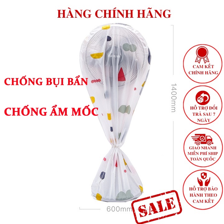 Túi bọc quạt chống bụi bẩn miệng chun-chụp đậy quạt cây- chụp quạt quạt điện-túi bọc bảo vệ quạt kích thước 140x60cm
