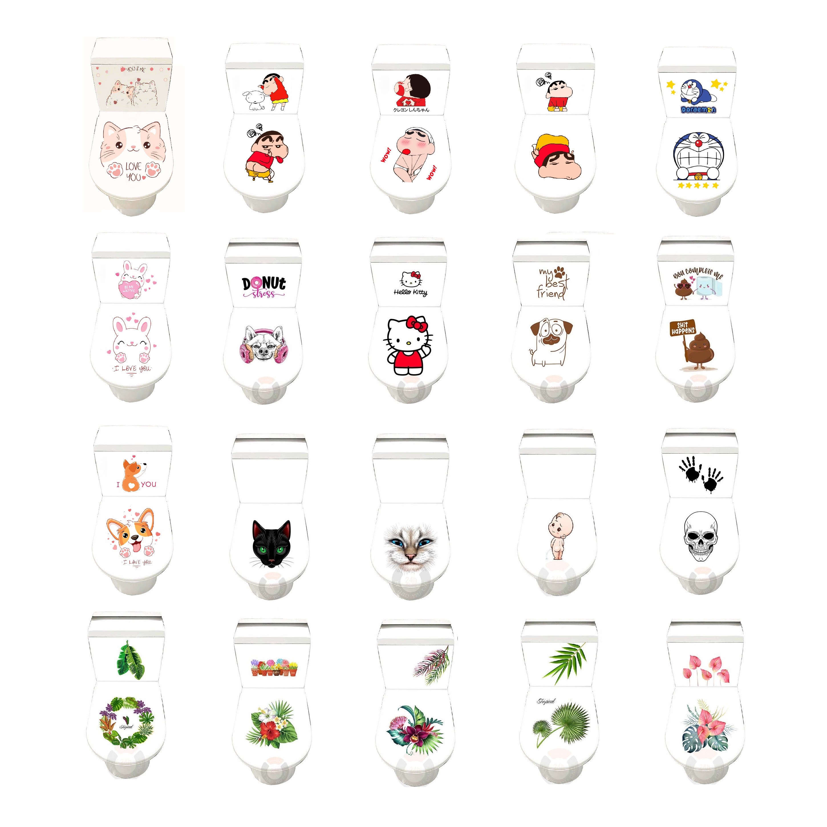 Decal dán Toilet KITTY ĐỎ - Trang trí nhà cửa - THUTHAODECOR