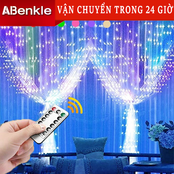 Bảng giá Lễ kỷ niệm năm mới 2022 Rèm đèn LED 300/200/100 ngoài trời loại tua rua cổ tích điều khiển USB, chống thấm IP144, đi kèm điều khiển 8 chế độ chiếu sáng, phù hợp trang trí tiệc gia đình, hôn lễ, tiệc tùng