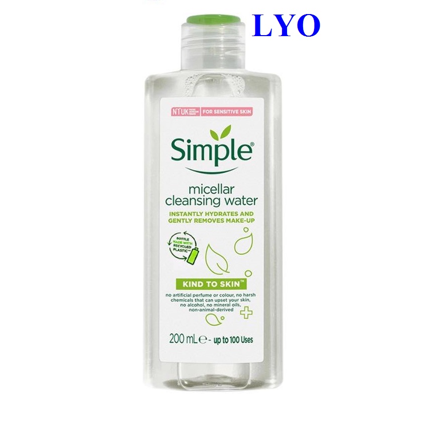 Nước Tẩy Trang Simple Micellar Cleansing Water 200 ml Lyo Shop