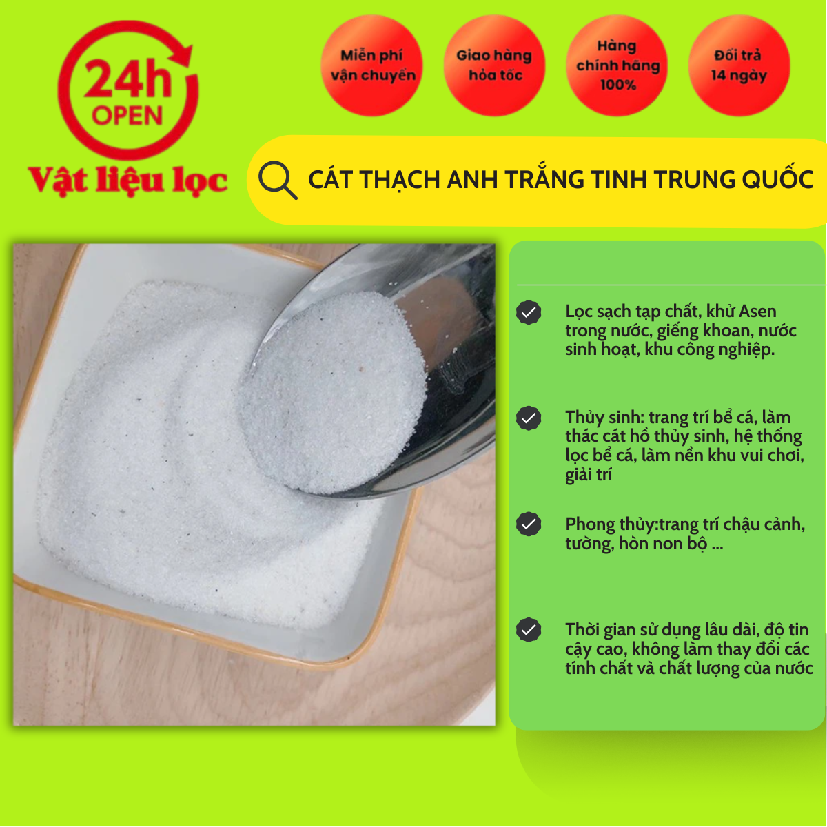 Cát thạch anh trắng tinh trung quốc