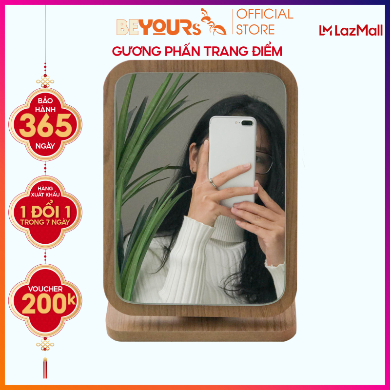 Gương trang điểm gỗ để bàn BEYOURs Phấn mirror nội thất kiểu hàn lắp ráp