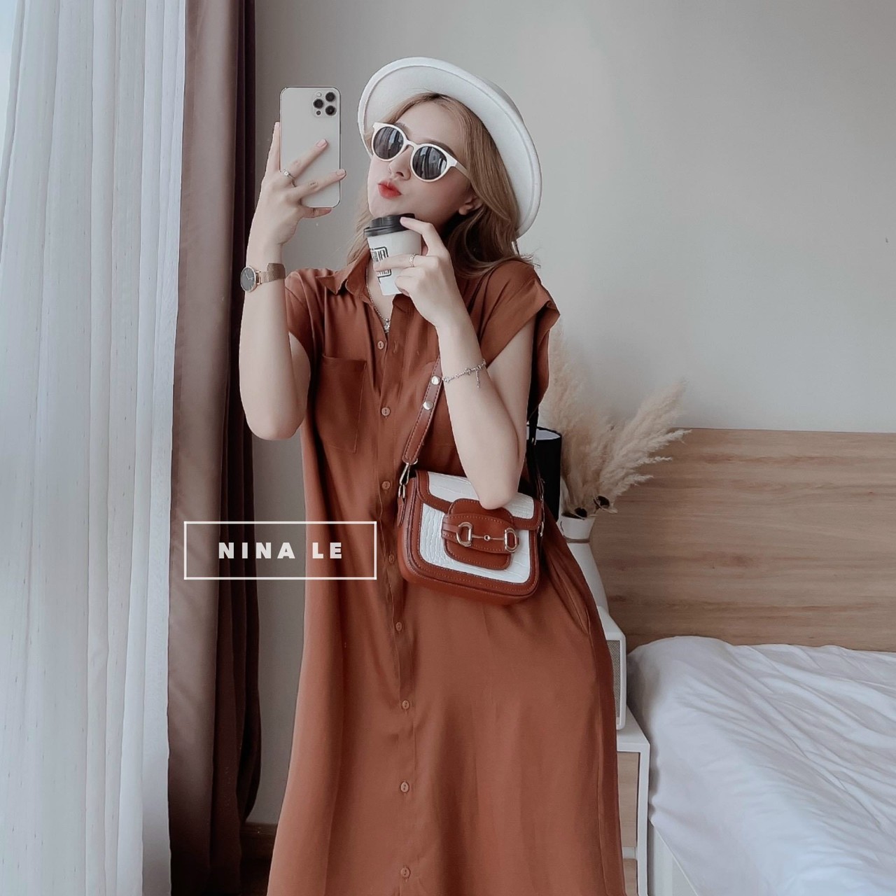 [HÀNG MỚI VỀ] ĐẦM SƠ MI ĐÓNG NÚT THẬT ĐÓNG TÚI LỤA NHUNG SIÊU XINH HT