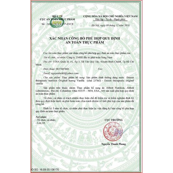 Lốc 6 chai Ensure nước Vani