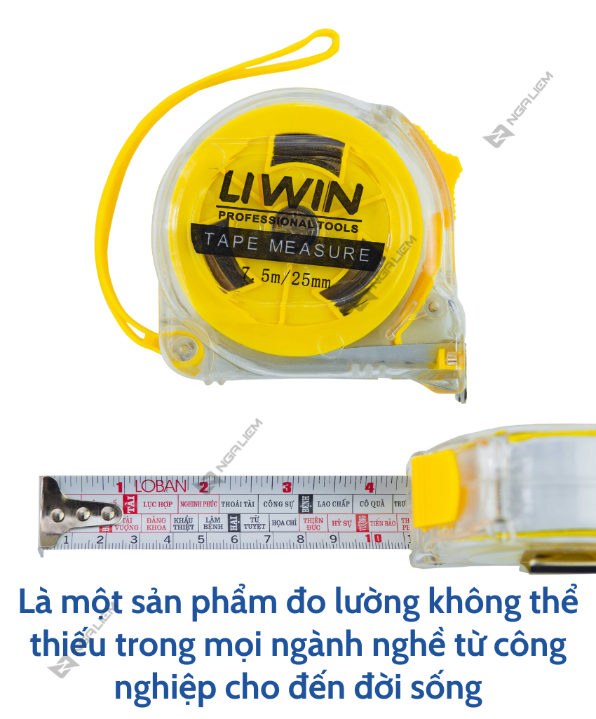 Thước Kéo Trong Lỗ ban (3m, 5m, 7m5, 10m) LIWIN