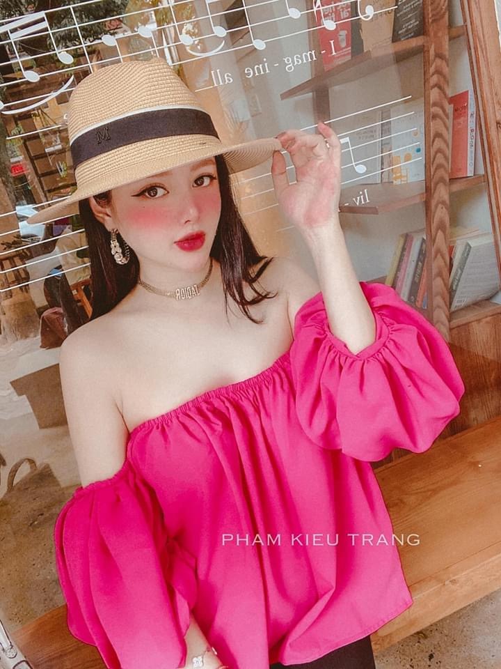 Áo trễ vai tay bồng tiểu thư