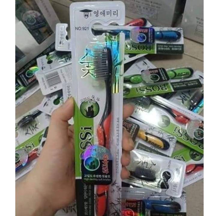 Combo 3 bàn chải đánh răng BOSSI than hoạt tính cao cấp đánh cực êm