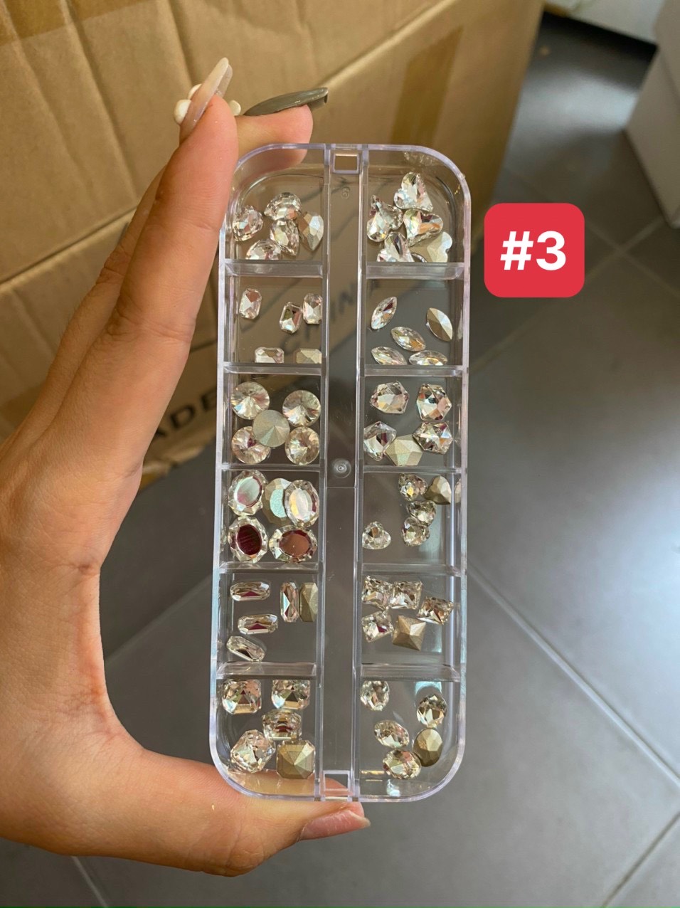 Đá khối nail mix hộp 12 ngăn