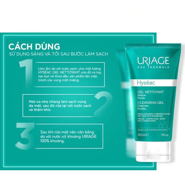 Gel Rửa Mặt Cho Da Dầu Mụn Uriage 150Ml