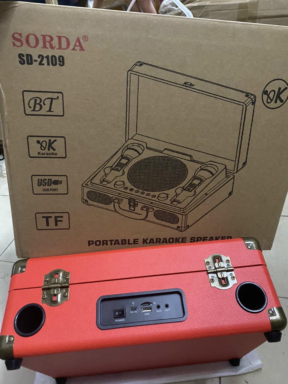 Loa Bluetooth Vali Sd-2109 kèm 2 micro không dây công suất 40 W