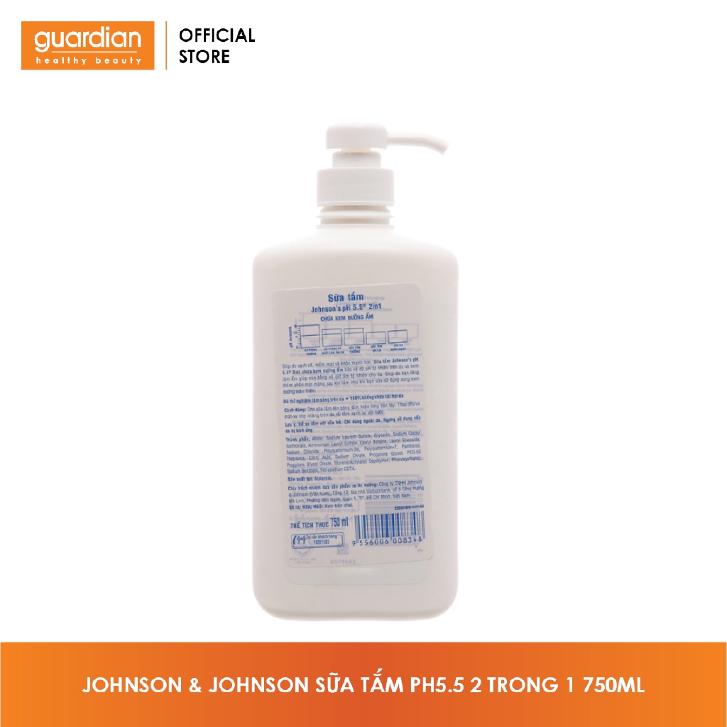 Sữa tắm Johnson & Johnson PH5.5 2 trong 1 (750ml)