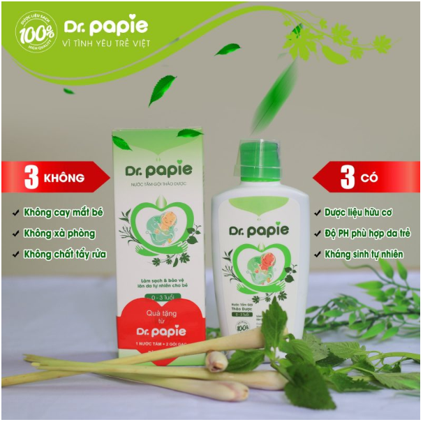 [HSD 2027]Nước tắm thảo dược Dr Papie
