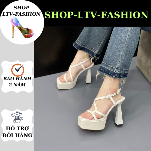 GIÀY SANDAL ĐẾ ĐÚP CAO 14CM , ĐÚP TRƯỚC CAO 5CM , QUAI ĐÍNH XOÀN