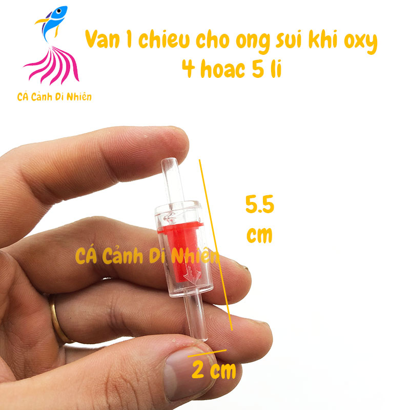 Van 1 chiều ĐỎ bằng NHỰA cho ống sủi khí oxy 4 5 li hồ cá cảnh - Cá Cảnh Di Nhiên