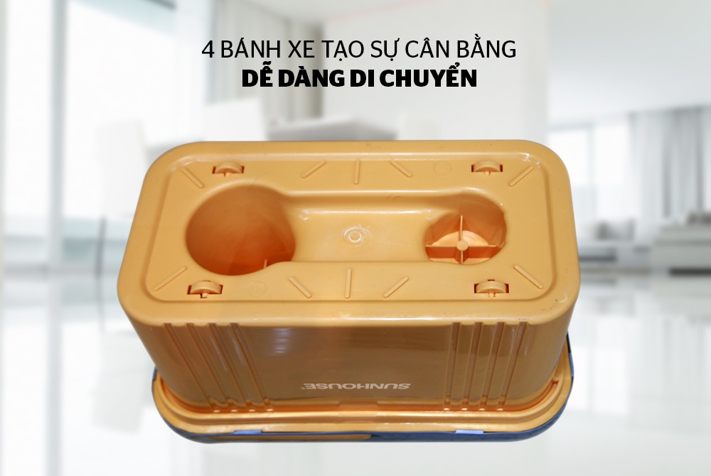 Bộ lau nhà xoay 360 độ SUNHOUSE KS-CL350PO-bảo hành chính hãng 6 tháng