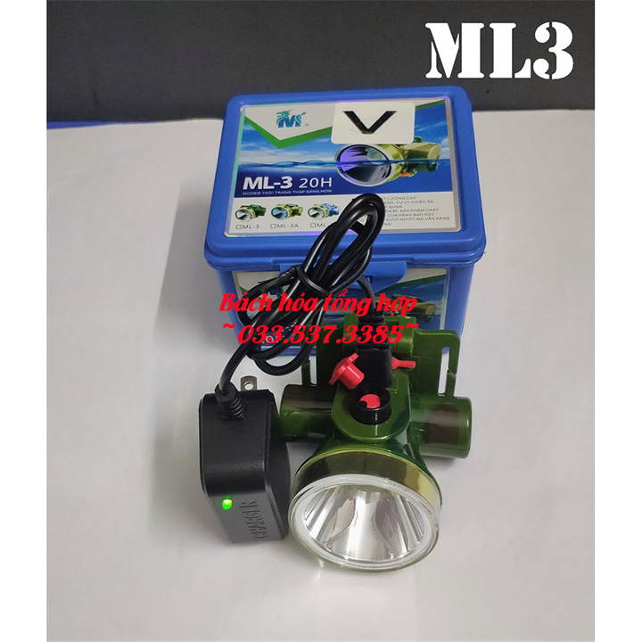 Đèn đeo đầu, đèn pin sạc, đèn pin đội đầu siêu sáng ML 3 lặn nước
