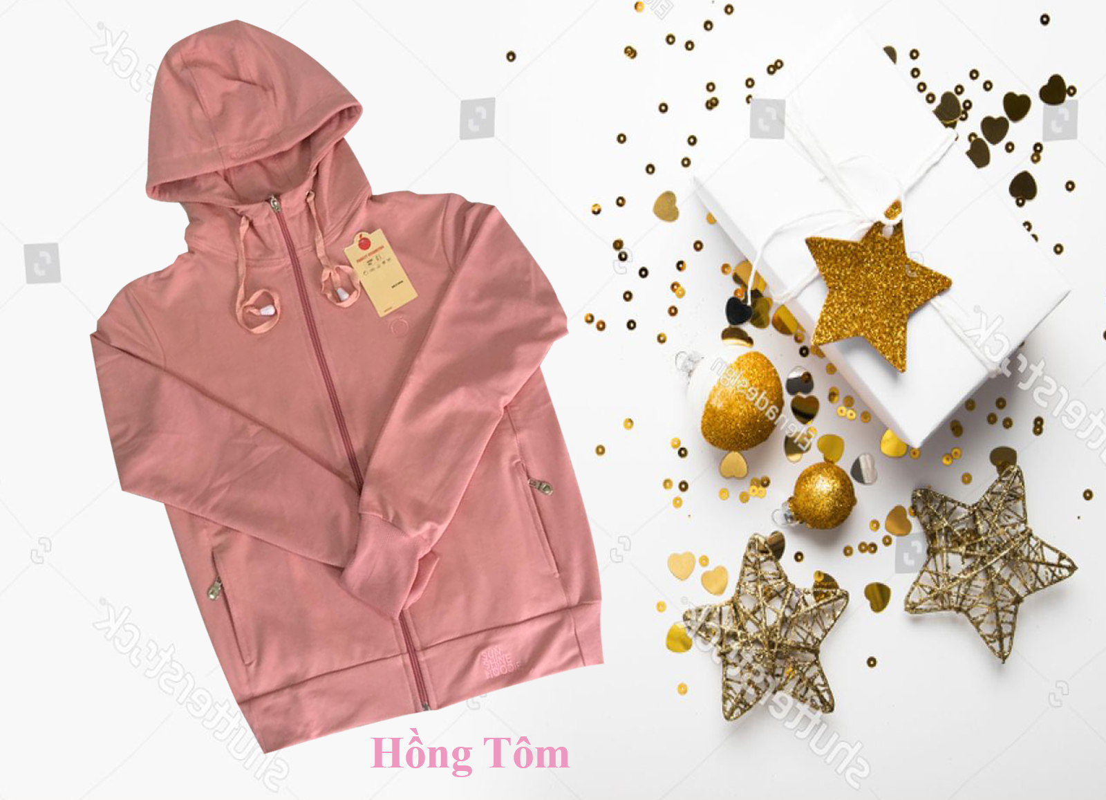 ÁO KHOÁC NỮ HỒNG TÔM- CHẤT ĐẸP