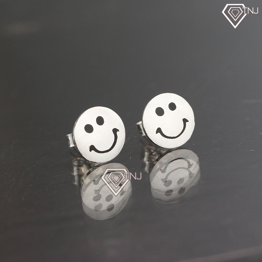 Khuyên tai nam bạc đẹp hình mặt cười BTA0001 - Trang Sức TNJ