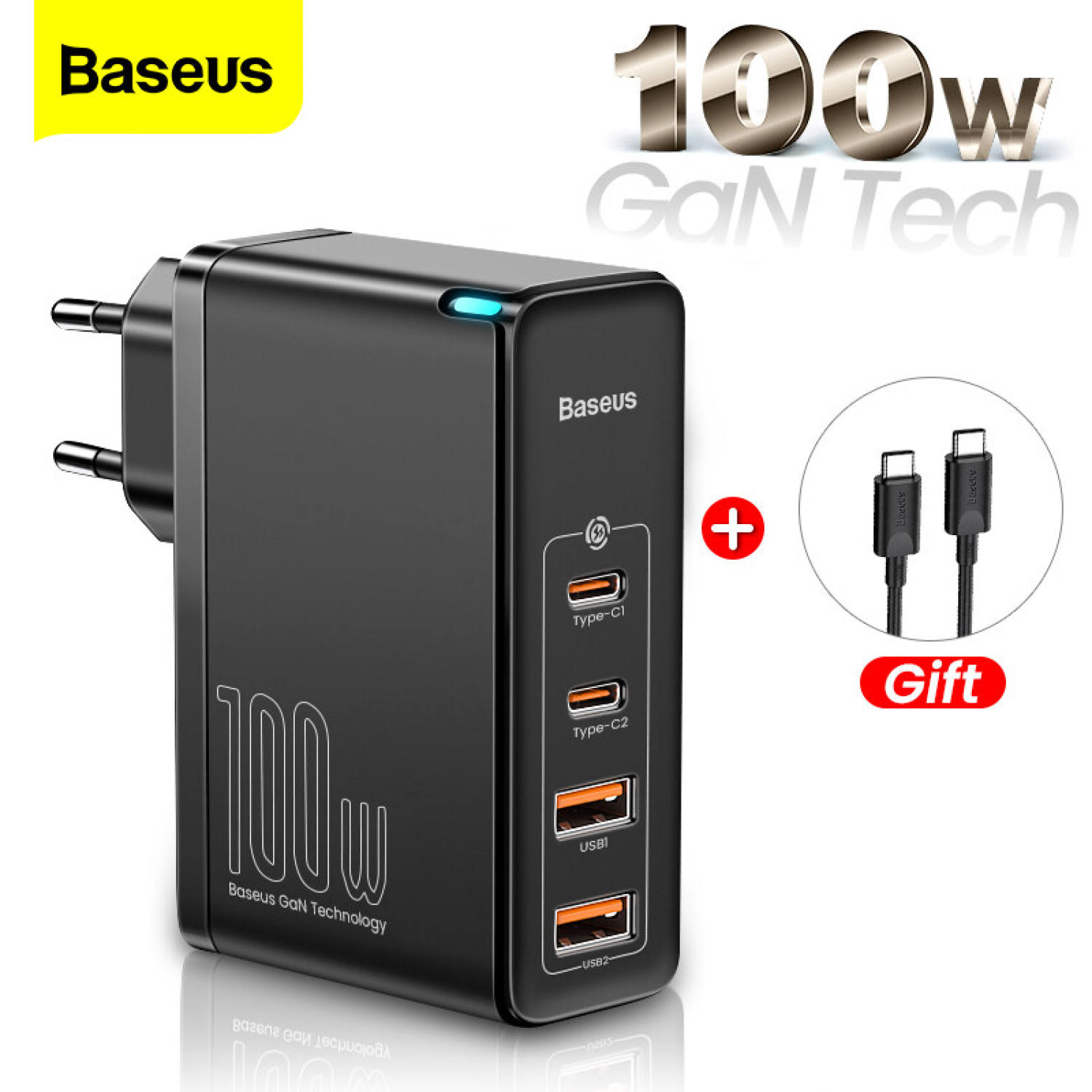 Bộ sạc baseus 100w gan usb type c pd qc sạc nhanh usb-c cho iphone 12 pro max macbook