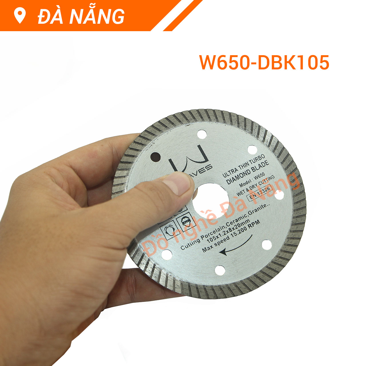Lưỡi cắt - Đá cắt gạch, gốm sứ, cắt đá... siêu mỏng Waves W650-DBK105