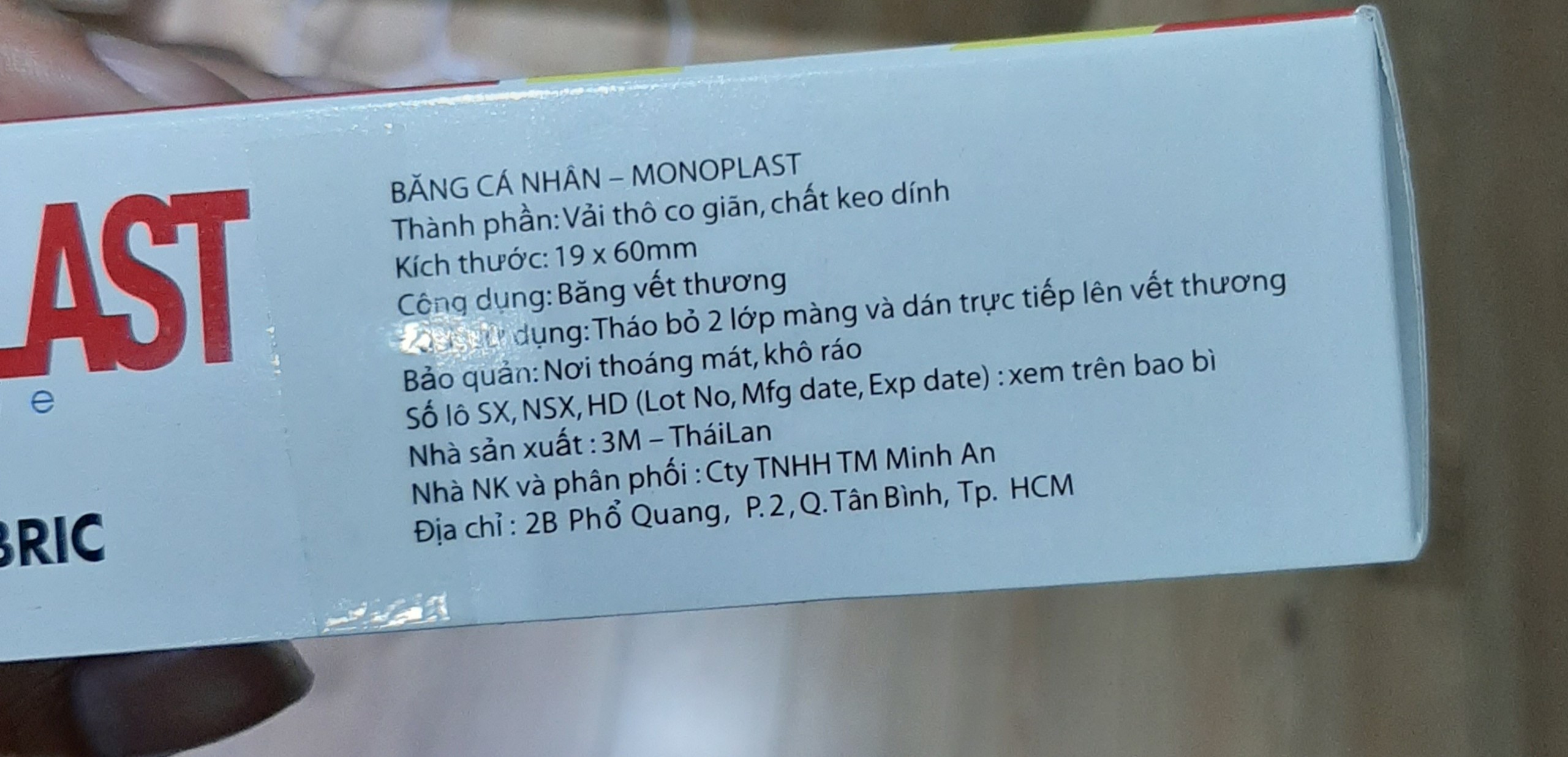 Băng cá nhân Monoplast hộp 100 cái