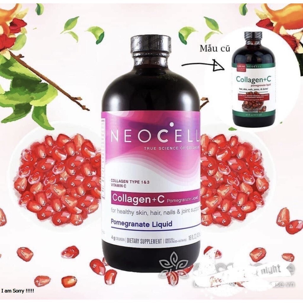 NeoCell Collagen Lựu chai dạng nước 473ml nhập mỹ