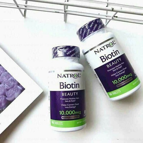 Viên uống khỏe tóc Natrol Biotin 10.000mcg Maximum Strength (100 viên)