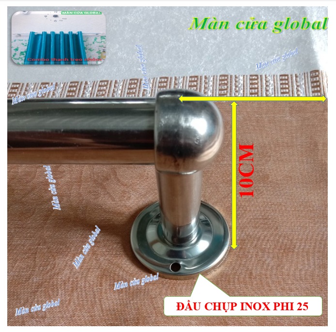Thanh treo rèm màn cửa inox304 1.7m