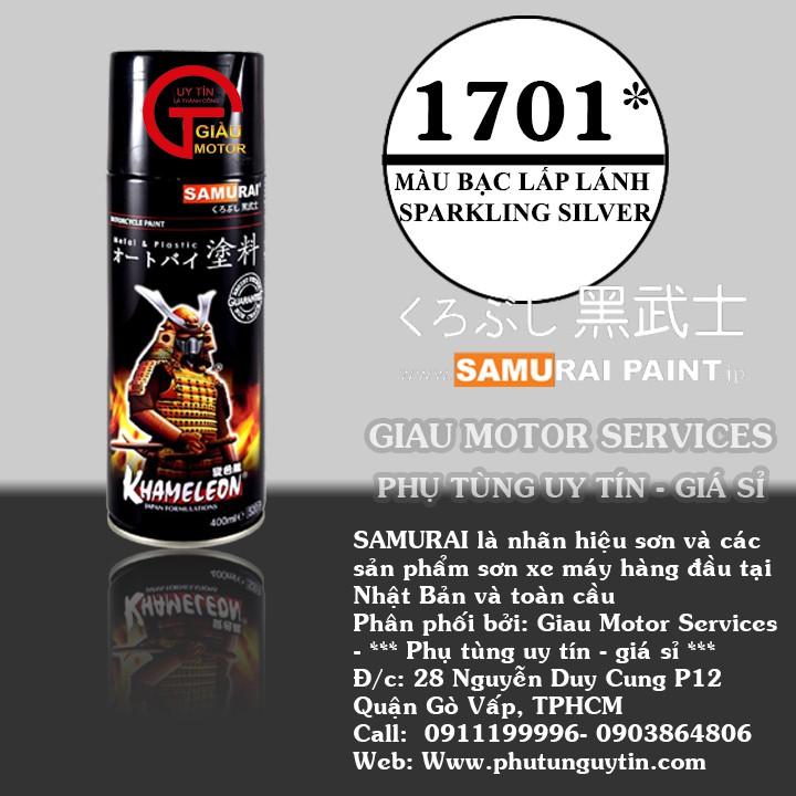 Sơn xit Samurai 1701 màu bạc lấp lánh  Sparkling Sliver
