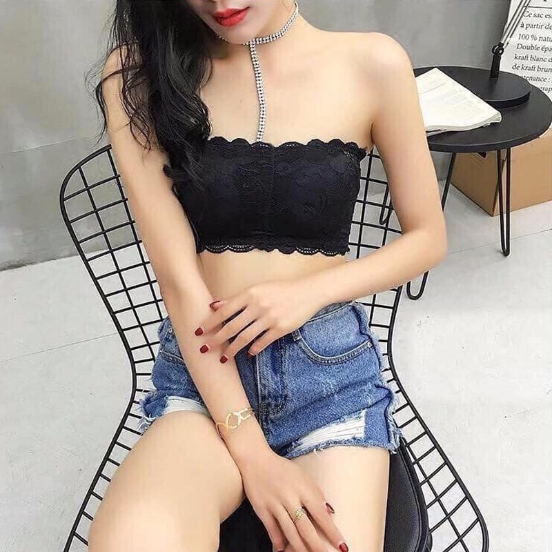 Áo Bra Quây Ren Không Dây Cài Sau Siêu Đẹp- ÁO BRA QUÂY REN HOA KHÔNG DÂY ĐỆM MỎNG CHỐNG TỤT HỞ VAI CHẤT SIÊU ĐẸP