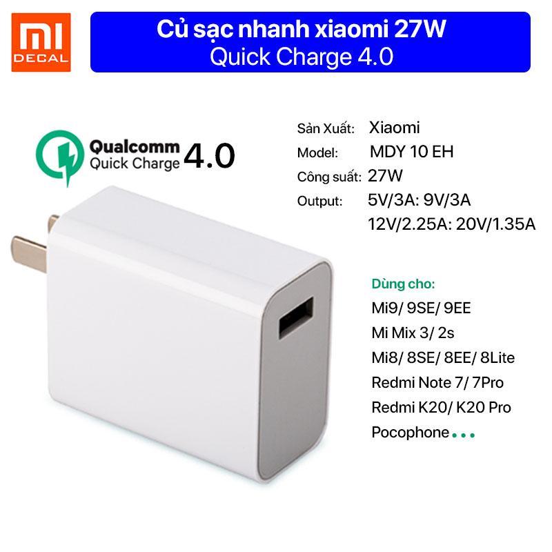 Củ sạc nhanh Xiaomi 27W Quick Charge 4.0 - Trắng