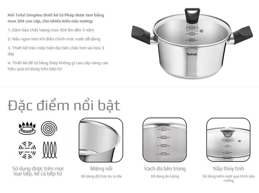 NỒI INOX TEFAL SIMPLEO 24CM (B9054695)