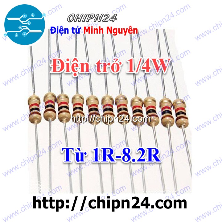 Điện Trở 1/4W 5% (1R 1.2R 1.5R 1.8R 2.2R 3.3R 4.7R 5.6R 6.8R 8.2R) - [Chọn Loại]