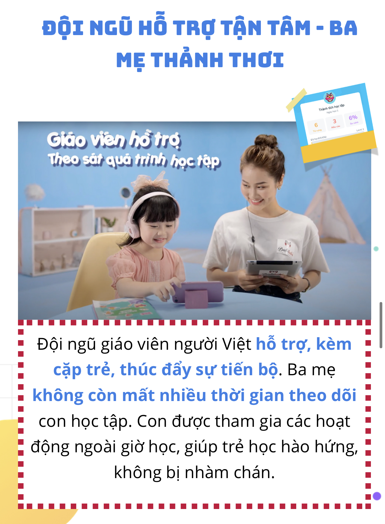 Babilala Tiếng Anh chất lượng cao cho trẻ 3-8 tuổi (1 năm, trọn đời)