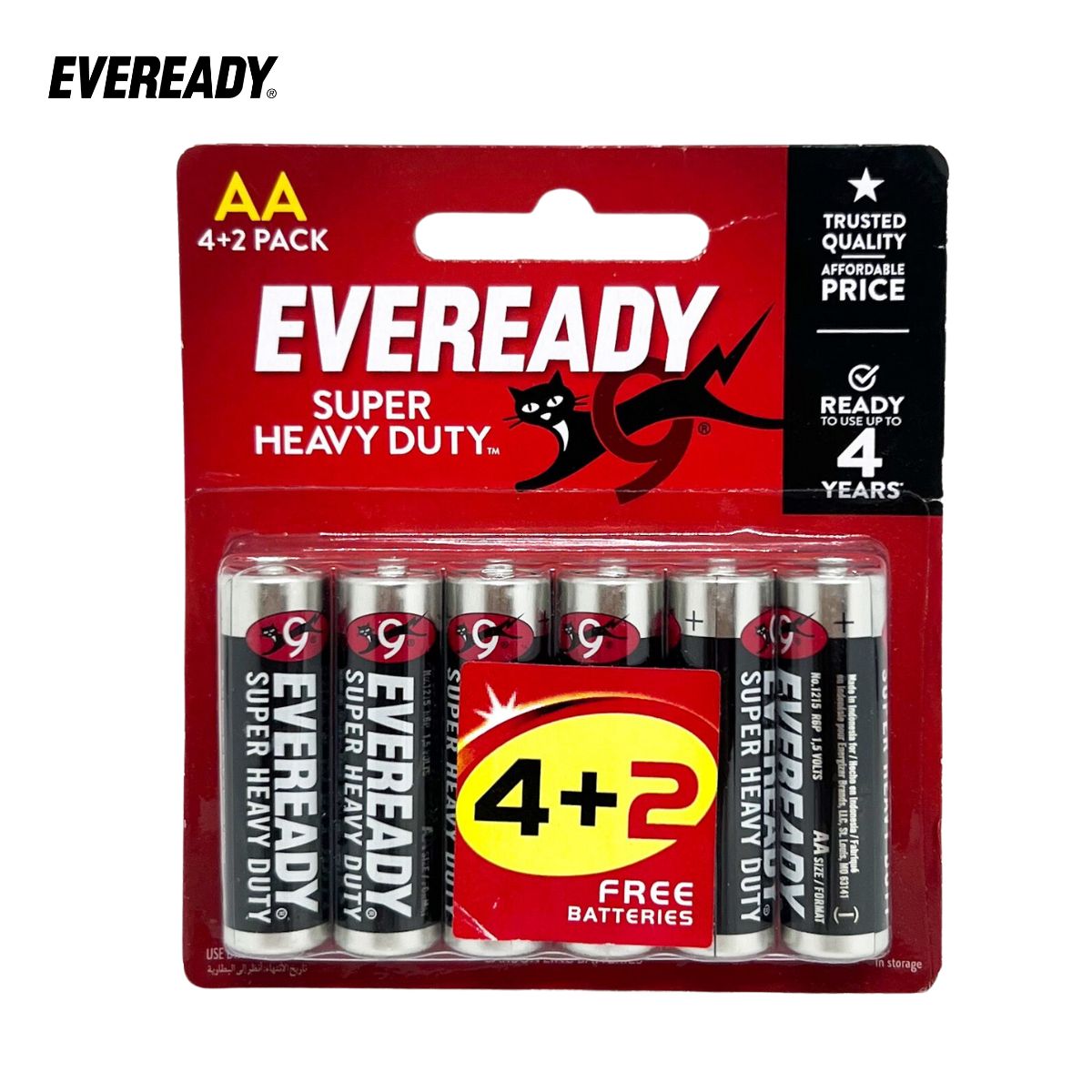 Vỉ 6 Viên Pin AA Pin AAA 15V EVEREADY SUPER HEAVY DUTY Siêu Bền Hàng