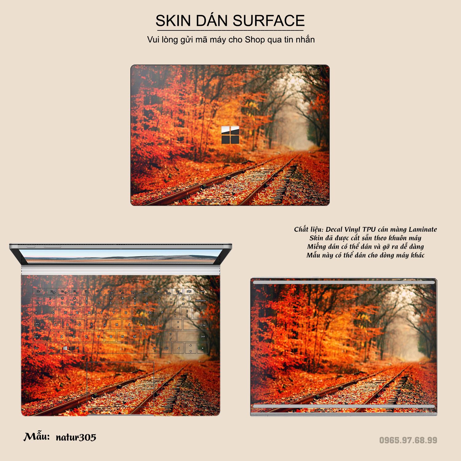 Decal Skin dán Surface Pro / Laptop / Go / Book mẫu thiên nhiên