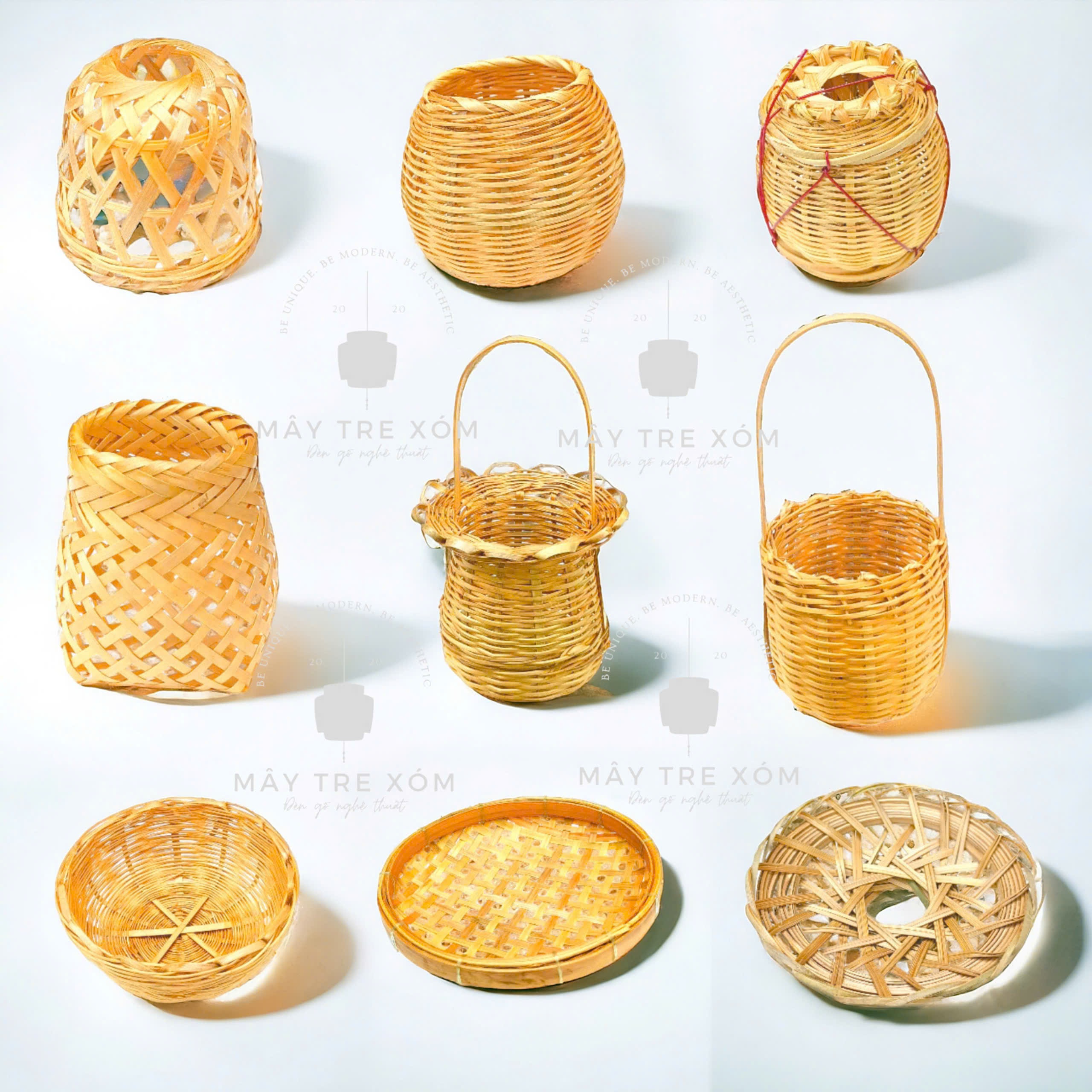 mây tre đan mini- trang trí decor, chụp ảnh