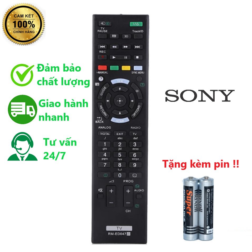 ( Hàng cao cấp ) Điều khiển remote Sony RM-ED047, RM-ED057, RM-L1165 [Giao hàng toàn quốc BH 12 tháng]