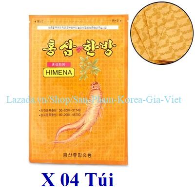 Combo 4 Túi Miếng Dán Himena Korea Hồng Sâm (20 miếng/Túi)