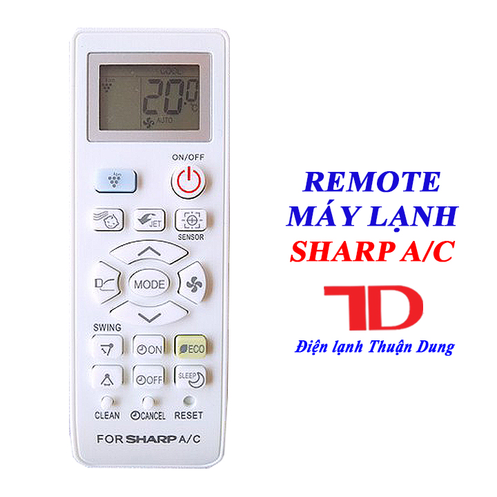 Remote điều khiển dành cho máy lạnh điều hoà sharp, điều khiển điều hòa có nút eco